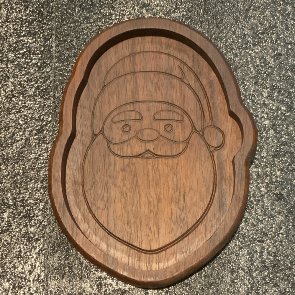 Handmade Walnut Santa Claus Tray – CNC Crafted Catchall